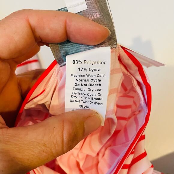 NWT James & Lottie Size 12M Red Stripe Rash Guard - Picture 4 of 5